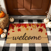 PKFEDR Fall Door Mat, Non Slip Front Welcome Mat Outdoor Indoor 17"x30" | Heavy Duty Washable Doormat Traps Mud, Low Profile Anti Slip Backing, Adds Cozy Fall Decor to Your Entrance Patio & Porch