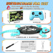KETIEE RC Wall Crawler Gecko: Wall Climbing Gecko Toy for Kids | Remote Control Climbing Lizard with Led Glow Eyes,Rechargeable Floor Ceiling Crawling Robot Prank Toy,Gift for Boy Girl 3+Yrs