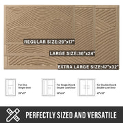 HIYARD Sturdy Front Door Mat, Absorbent Muddy Dirt Resist Welcome Door Mats Outdoor Indoor, Stain and Fade Resistant, Non-Slip Backing Entry Mat Low Profile Doormat for Entryway, 29×17, Beige