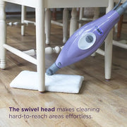 Shark Steam Pocket Mop with 2 Washable Double-sided Pads, Purple, S3501 | Lightweight, 2 Machine Washable Double-Sided Microfiber Pads, Swivel Steering, Steam Sanitization on Sealed Hard Floors