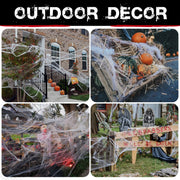 1000 sqft Spider Webs Halloween Decorations with 77 Fake Spiders | Super Stretch Cobwebs for Halloween Indoor and Outdoor Decor