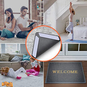 ZONGOOL 12PCS Rug Tape Non Slip Rug Pad Grippers Double Sided Carpet Tape | No Damage Floor Reusable Washable Grippers No Residue Rug Corners For Hardwood Tile&Laminate Floors Anti-Curl Rug Stickers