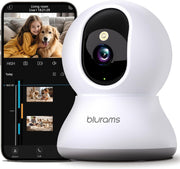 blurams Security Camera, 2K Indoor Camera 360° Pet Camera for Home Security | Motion Tracking, Dual-Band WiFi6, 2-Way Audio, IR Night Vision, Siren, Compatible with Alexa & Google Assistant