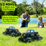Threeking 1:16 Amphibious Monster Truck All Terrain Remote Control Car Toys | Waterproof Durable 4WD Off-Road RC Crawler Cars Pick-Up Unique Toy Gifts for Boys Girls Ages 6-12