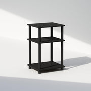 Furinno JUST Toolless 3-Tier Night Stand, Open Storage, Americano | Compact, Narrow Bedside Table, End Table, Side Table, for Bedroom, Dorm