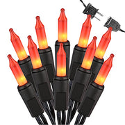 Brizled Orange Halloween Lights, 21.3ft 100-ct Incandescent Halloween String Lights Connectable, UL Certified Orange Light String, Black Wire Mini Light Set for Fall Season Holiday Thanksgiving Tree