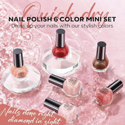 modelones Jelly Nail Polish, 6 Colors Quick Dry Nude Pink Nail Polish Set | Air Dry Nail Polish, No UV Lamp Needed, User-Friendly Red Brown Polish Kit, Nail Art Home Salon, Gift for Women