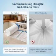 T.FORING Small Trash Bags 4 Gallon Drawstring,1.1 Mil,Unscented,120 Count | Tear-Free,Leakproof,Strong Garbage Can Liners,White,Fit 12 - 15 Liter Waste Bins,for Home Bathroom Office Car Everyday Use