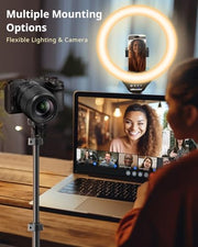 UBeesize 12" LED Ring Light with 62" Tripod Stand, Phone Holder & Remote | Dimmable Selfie Light for Video Recording, Live Streaming, TikTok, YouTube, Makeup, Compatible with iPhone & Android (Black)