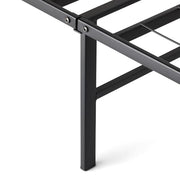 Amazon Basics Bed Frame with Storage, Foldable Metal Platform, Sturdy Steel, No Box Spring Needed, 14-inch High, Tool-Free Setup, Noise Free, Easy Assembly, Queen Size, Black