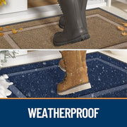 OLANLY Front Door Mat Outside 29.5x17, All-Season Heavy-Duty Rubber Doormat | Black, Absorbent, Stain and Fade Resistant, Waterproof Non-Slip Backing, Low-Profile Indoor Outdoor Floor Mat for Entryway