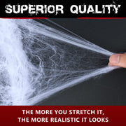 1000 sqft Spider Webs Halloween Decorations with 77 Fake Spiders | Super Stretch Cobwebs for Halloween Indoor and Outdoor Decor