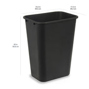 Amazon Basics Rectangular Commercial Office Wastebasket, Easy to Clean, Space-Saving,15.5"L x 11.5"W x 20"H, 10 Gallon, Black