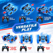 Remote Control Car, RC Cars Toys for Kids Ages 6-12, 2.4GHz RC Stunt Truck with 360° Double-Sided Flips, 4WD Off-Road Racing, Christmas Birthday Gifts for 3 4 5 6 7 5-7 6-8 8-10 Year Old Boys Girls
