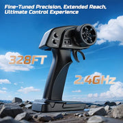 DEERC 9309E RC Cars for Adults 40KPH,All Terrain Fast Remote Control Cars | 1/16 Scale RC Monster Truck,2.4Ghz 4WD Waterproof Electric High Speed Car,Monster Truck with 2 Batteries for Boys & Kids