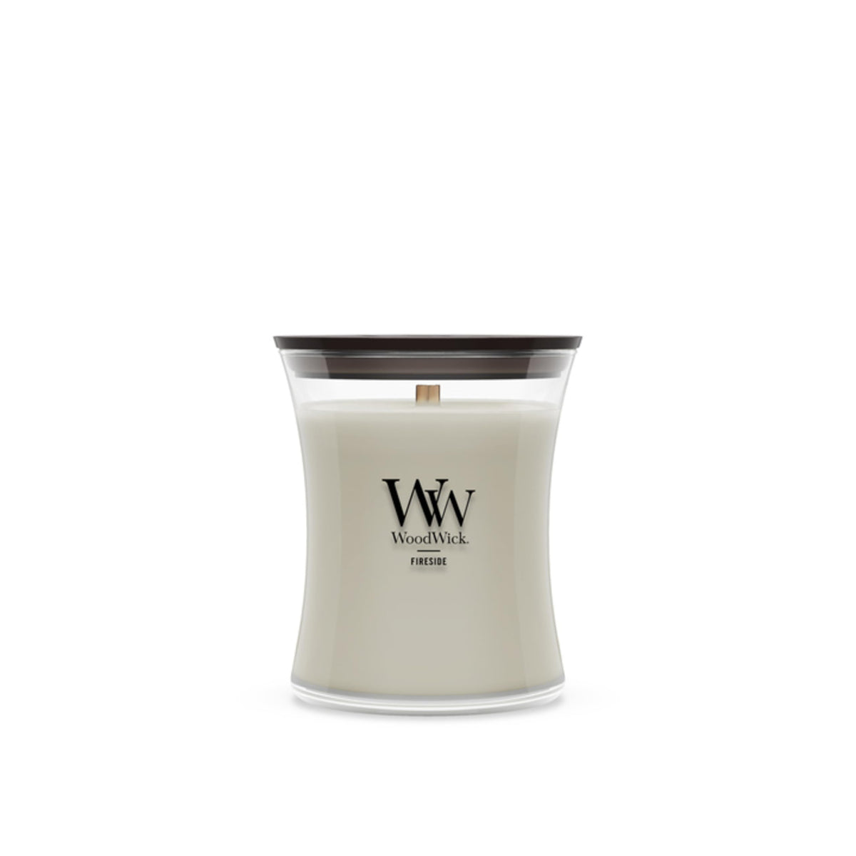 WoodWick Fireside Scented Candle, Crackling Wick, 9.7oz | Up to 60 Hour Burn Time, Premium Soy Wax, Home Décor & Gift Choice, Crackles as it Burns, Medium Hourglass Candle