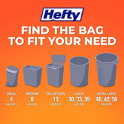 Hefty 4 Gallon Small Trash Bags, White, Fabuloso Lavender Scent, 52ct | Drawstring Closure, 4G Small White Trash Bags for Bathrooms, Dorm Rooms, Home Offices, Scented, Continuous Odor Control
