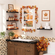 upsimples Floating Shelves for Wall Decor and Storage, Black, 6Pcs 15.7'' | Wall Mounted Wood Shelves for Living Room, Bedroom, Bathroom, Kitchen, Office, Laundry Room Display and Organize