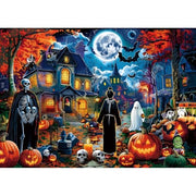 PuzzOne Halloween 1000 Pieces Puzzles for Adults Horror House Night | Halloween Spooky Skeletons and Ghosts Jigsaw Puzzle with Pumpkins for Holiday Party Game Decor Gifts Dust Free (27.5"x19.7")