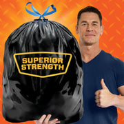 Hefty Strong 30 Gallon Trash Bags, Large Trash Bags 30 Gallon Size, Durable Drawstring Enclosure, Resists Punctures, Leaks, and Tears, Black, Unscented, 56 Bags