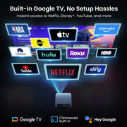 HAPPRUN 3000 ANSI Lumens Outdoor Projector with Official Google TV | 4K Supported, Dolby Audio, Auto Focus & Auto Keystone, 10K+ Apps, WiFi 6, Bluetooth, Indoor & Outdoor Movies