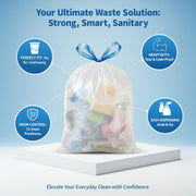T.FORING Small Trash Bags 4 Gallon Drawstring,1.1 Mil,Unscented,120 Count | Tear-Free,Leakproof,Strong Garbage Can Liners,White,Fit 12 - 15 Liter Waste Bins,for Home Bathroom Office Car Everyday Use