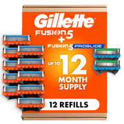 Gillette Fusion5 and ProGlide Men's Razor Blade Refills, 5-Blade Cartridges, Variety Pack, 12 Count