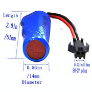 Blomiky 2 Pack 3.7V 800mAh Li-ion Rechargeable Battery SM 2P Plug with USB Cable for Double Sided RC Stunt Car Small RC Boat Tumbling Amphibious RC Car RC Truck/ C63 Battery and USB 2