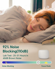 Babelio Pocket Mini Portable White Noise Machine for Travel, 15 Sounds | USB-C Rechargeable, Auto-Off Timer, Lightweight Design, Last-Setting Memory, Easy To Pack And Carry, White