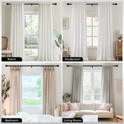 Wolistsa Curtain Rods 36-91 Inch, Black 1 Inch Adjustable Heavy Duty Curtain Rods for Windows, Decorative Modern Window Treatment Rod, Telescopic Splicing Metal Drapery Pole, Easy Installation