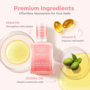 modelones Nail Strengthener and Growth Nail Hardener Pink Nail Polish | Nail Stuff Extra Strong and Growth Nail Repair Damaged Nails Strengthening Polish Ridge Filler for Nails & Toenails 15ML