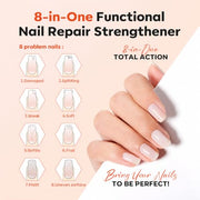 Modelones Nail Strengthener and Growth, Milky White Nail Polish Hardener | Extra Strong and Growth Fall Nail Repair Natural Strengthening Polish Concealer Foundation Nail Stuff Toenails Gifts 15ml