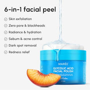 MAREE Glycolic Acid Toner Pads - Face Pads for Exfoliating Peel Zero Pore | Glycolic acid pads, sun spot remover for face, exfoliating face pads with glycolic acid and salicylic acid, acne wipes