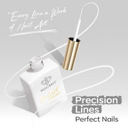 modelones White French Tip Liner Gel Polish 15ml with Precision Brush | High-Pigment Color Nail Art Gel Paint Crisp Swirl Fine Line Design Beginner Friendly Long Lasting Soak Off U V Cure Manicure