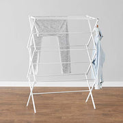 Amazon Basics Foldable Portable Clothes Drying Rack for Indoor Air Drying, Collapsible Design, 14.5" D x 29.5" W x 41.8" H, White