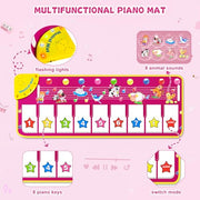 Floor Piano Mat, Toddler Girl Toys Musical Mat, 1 2 3 Year Old Girl Gifts | Keyboard Floor Playmat, 39.5" Electronic Music Animal Sound Touch Play Blanket, Dancing Mat