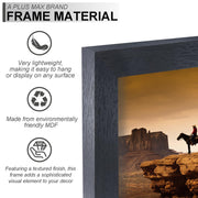 A PLUS MAX 16x20 Picture Frame Black Light Weight Wall Mount | 16 x 20 Inch Black Wood-grain Engineered Wood Material Frame for 16by20 Rectangular Photo Poster - 1 Pack/Black/16x20