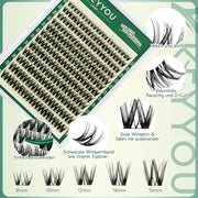 KEYYOU Flora Lash Clusters D Curl Wispy Flaunt Eyelash Extensions F01