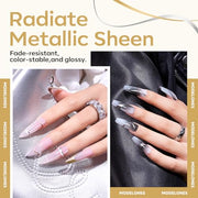 modelones Chrome Liner Gel Nail Polish Gold Silver Built-in Fine Brush | Metallic Nail Art Gel French Tip Mirror Effect No Powder Needed Paint Draw Swirl Design Long Lasting DIY U V Manicure Stuff