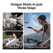 DJI Neo, Mini Drone with 4K UHD Camera for Adults, 135g Self Flying Drone that Follows You, Palm Takeoff, Subject Tracking, QuickShots, Stabilized Video, Built-In Propeller Guard (Controller-Free)