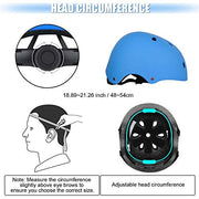 WayEee Kids Bike Helmet Set Knee Pads Adjustable Protective Gear, 3-14 Age | 7pcs skateboard set with knee pads elbow pads wrist guards double size sport cycling bike roller skating scooter boys girls
