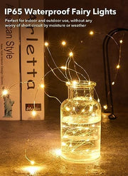 Brightown 12 Pack 7ft Battery Operated LED Fairy Lights for Xmas Decoration | 20 LED Bulbs, Warm White, Waterproof, Flexible Silver Wire, Lovely for DIY Crafts Wedding Table Centerpieces Decoration