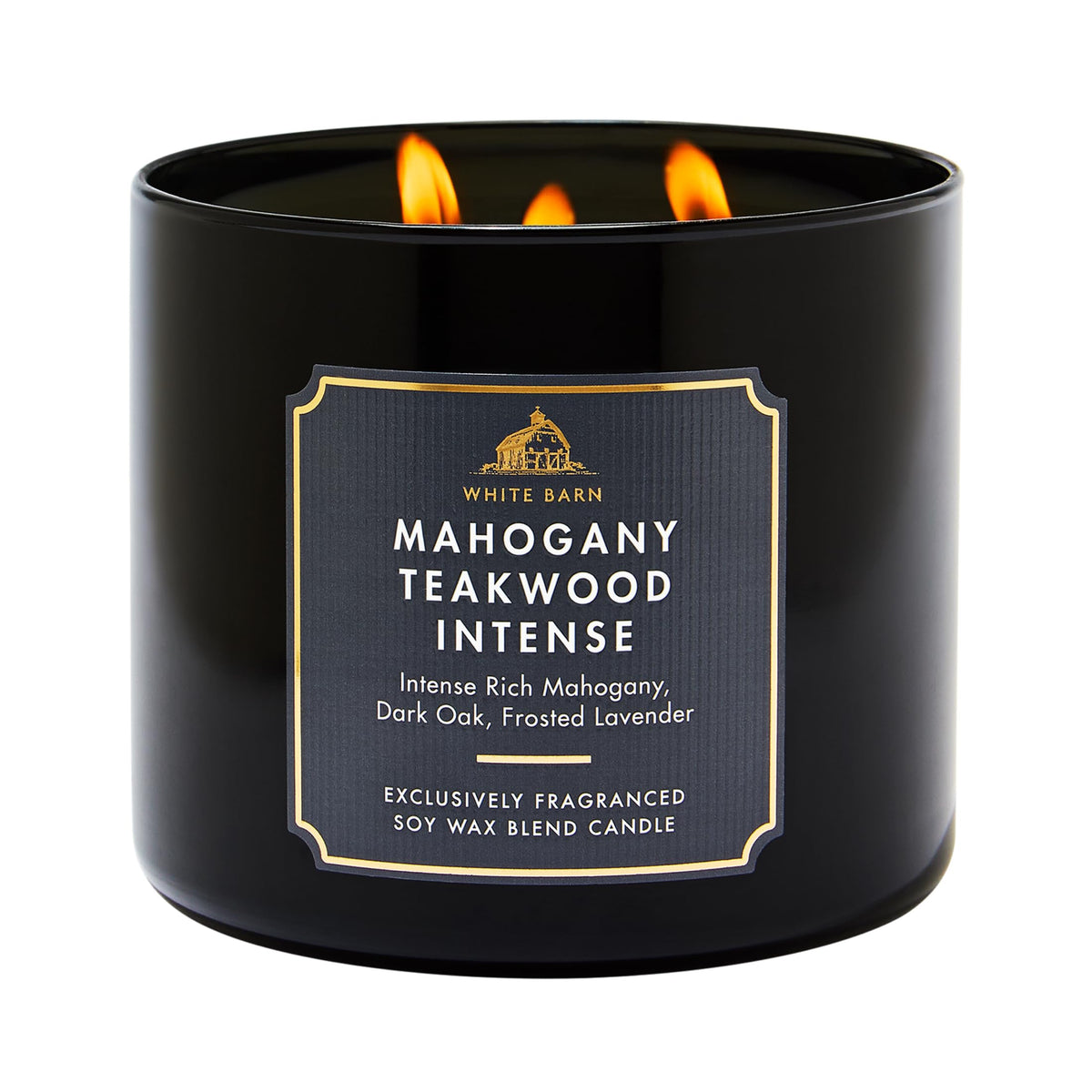 Bath & Body Works 3-Wick Candle, Mahogany Teakwood Intense, Soy Wax Blend | Room-Filling Warm Home Scent with Strong Throw, Exclusively Fragranced Soy Wax Blend, Burns Up to 45 Hours, Great Gift
