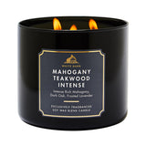 Bath & Body Works 3-Wick Candle, Mahogany Teakwood Intense, Soy Wax Blend | Room-Filling Warm Home Scent with Strong Throw, Exclusively Fragranced Soy Wax Blend, Burns Up to 45 Hours, Great Gift