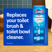 Clorox ToiletWand Toilet Cleaning Kit, 1 Starter Kit with 16 Refill Heads | 3-in-1 Starter Kit with Toilet Brush Wand, Storage Caddy and Disposable Refill Heads, Kills 99.9 Percent of Germs