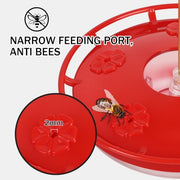 eWonLife 2 Pack 16 oz Saucer Hummingbird Feeders for Outdoors, Garden Decor | Built-in Ant Moat, 5 Bee Proof Feeding Ports, BFA Free Plastic, Easy Clean, Leak-Proof Dish-Style