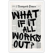 Drimiler Retro Black And White Newspaper Poster What If It All Works Out Canvas Wall Art Positive Affirming Quote Minimalist Prints Painting For Home Bedroom Dorm Wall Decor 8x12in Unframed