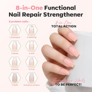 modelones Nail Strengthener and Growth Nail Hardener Pink Nail Polish | Nail Stuff Extra Strong and Growth Nail Repair Damaged Nails Strengthening Polish Ridge Filler for Nails & Toenails 15ML