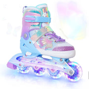 Nattork Girls Inline Skates for Kids Boys, 4 Sizes Adjustable Butterfly Blades Skates with All Light up Wheels - Birthday Gift for Indoor Outdoor Sports
