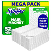 Swiffer Sweep + Mop, Dry Pads Refill, Floor Cleaner for Dirt, Dust, Hair, Cleaning Cloths for Mopping Home, Bathroom, Kitchen, Dust Mop, Floor Duster, Unscented, 52ct